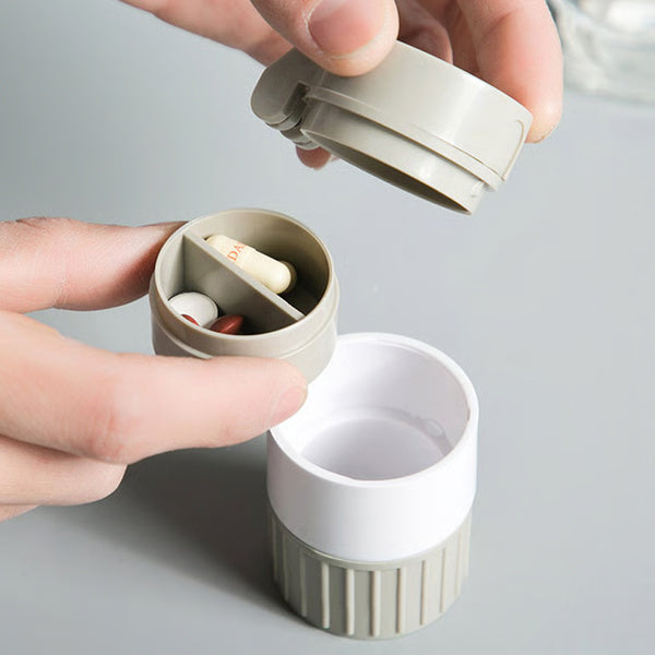 Multifunction Pill Case – 3-in-1 Portable Medicine Cutter, Grinder & Storage