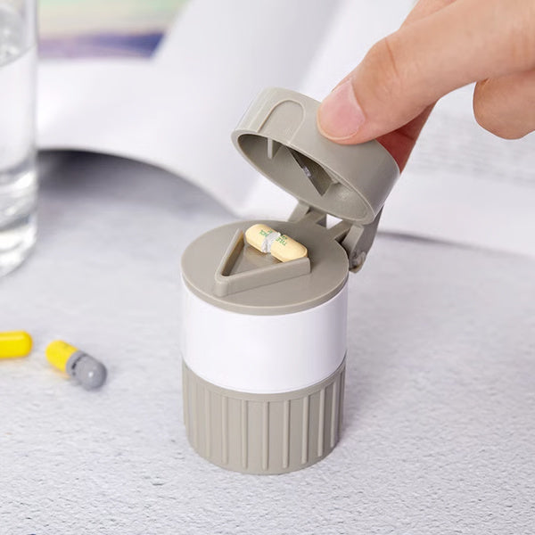 Multifunction Pill Case – 3-in-1 Portable Medicine Cutter, Grinder & Storage