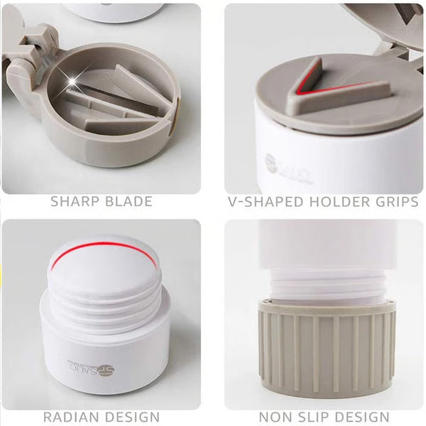 Multifunction Pill Case – 3-in-1 Portable Medicine Cutter, Grinder & Storage