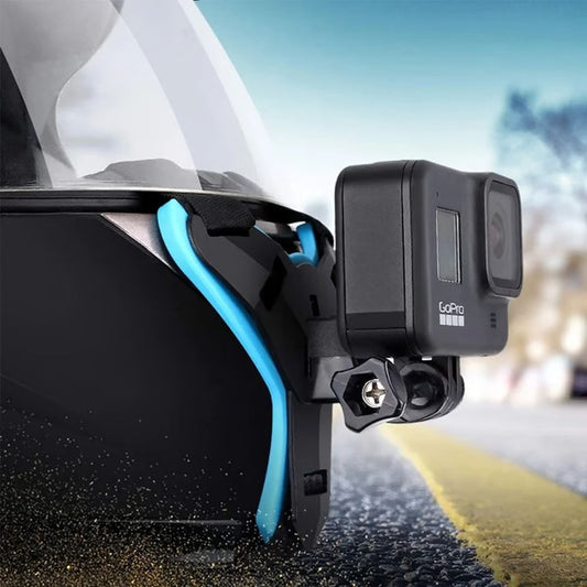 Helmet GoPro Holder with Front Chin Brace – Secure Motorcycle Accessories for Action Cameras