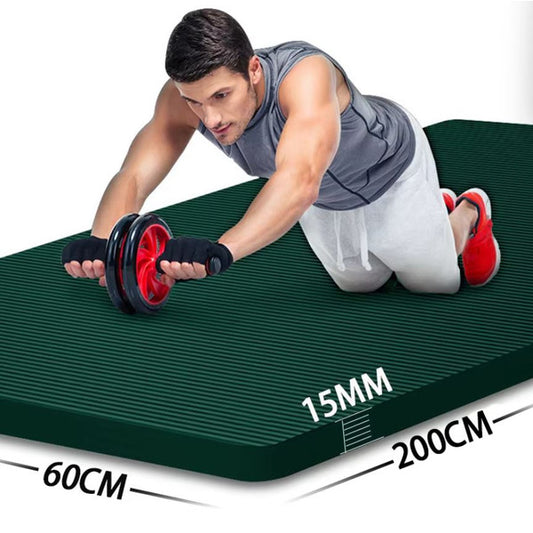 Extra Long Yoga Mat 2M Non Slip Fitness Mat for Pilates, Yoga & Exercise 15mm Thick
