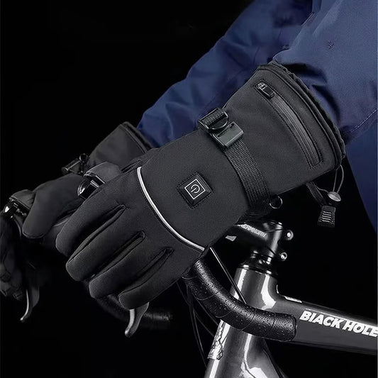 Rechargeable Heated Motorcycle Gloves - Waterproof, Touch Screen, Winter Thermal Ski Gloves