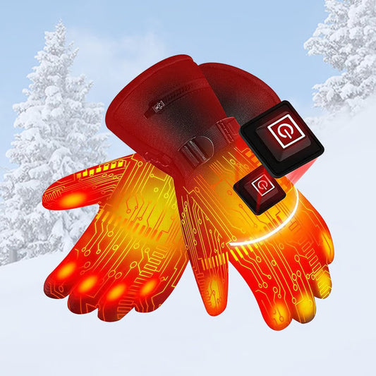 Rechargeable Heated Motorcycle Gloves - Waterproof, Touch Screen, Winter Thermal Ski Gloves