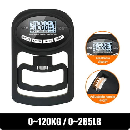Digital Hand Grip Strength Tester 120Kg / 265Lbs, USB Dynamometer Meter with LCD Screen for Sport Power Training