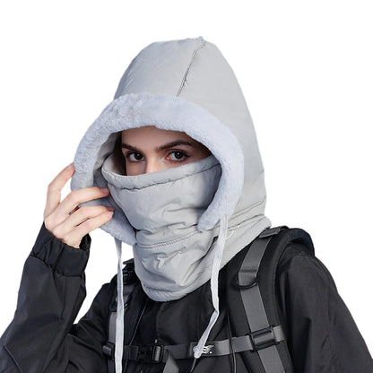 Knitting Breathable Winter Women's Balaclava Hat, Unisex Plush Balaclava, Warm Neck Scarf with Face Mask for Sports.