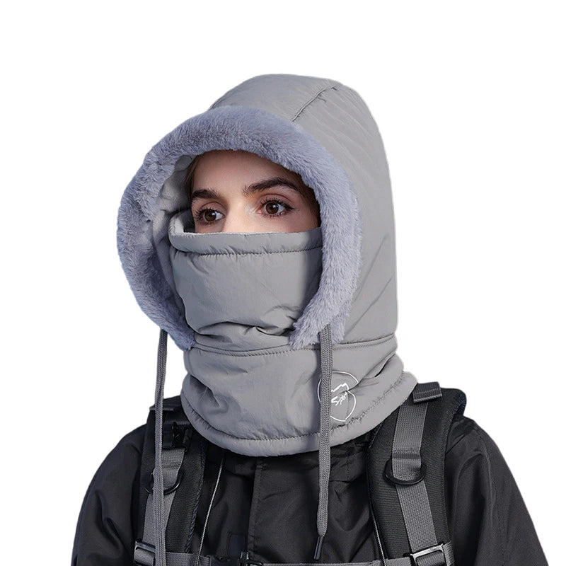 Knitting Breathable Winter Women's Balaclava Hat, Unisex Plush Balaclava, Warm Neck Scarf with Face Mask for Sports.