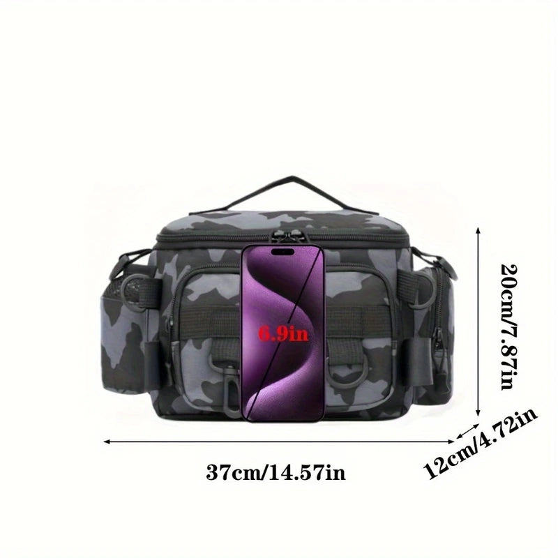 Canvas Waist Bag, Crossbody Shoulder Bag, Universal Travel Sports Bag, A Practical Fishing Gear Bag