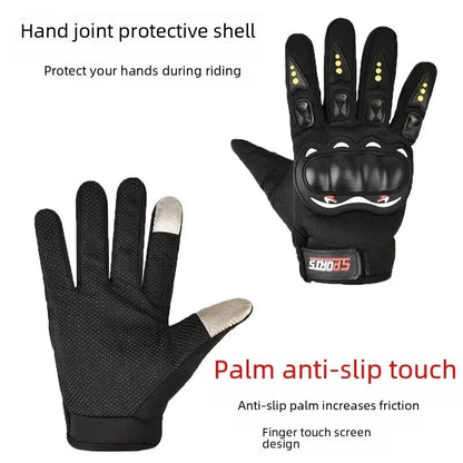 Men Full-Finger Motorcycle Gloves Touch Screen Compatible Anti-Fall Off-Road Cycling Protection Outdoor Sports Gear